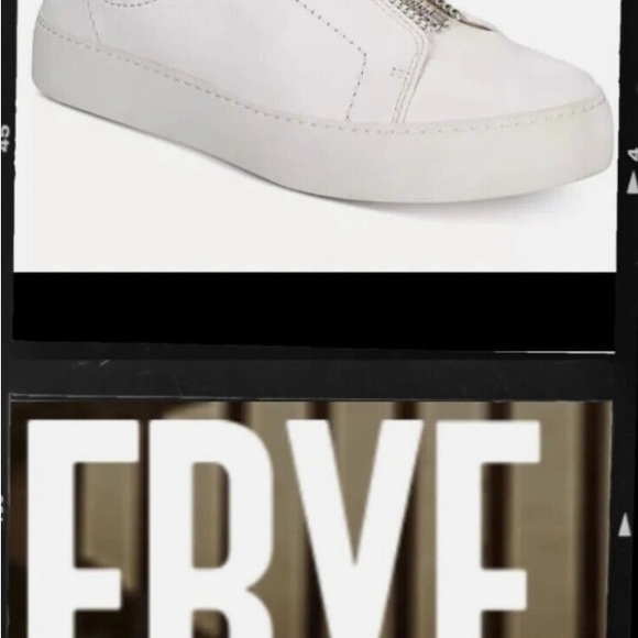 Frye Women's Lena Zip Low Leather Sneakers In White Slip OnPlatform Size 6 - Picture 2 of 7
